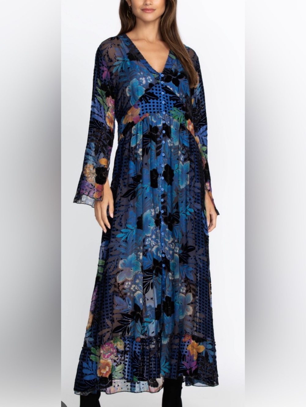 Johnny Was LANAI BURNOUT BEESLEY DRESS NWT
